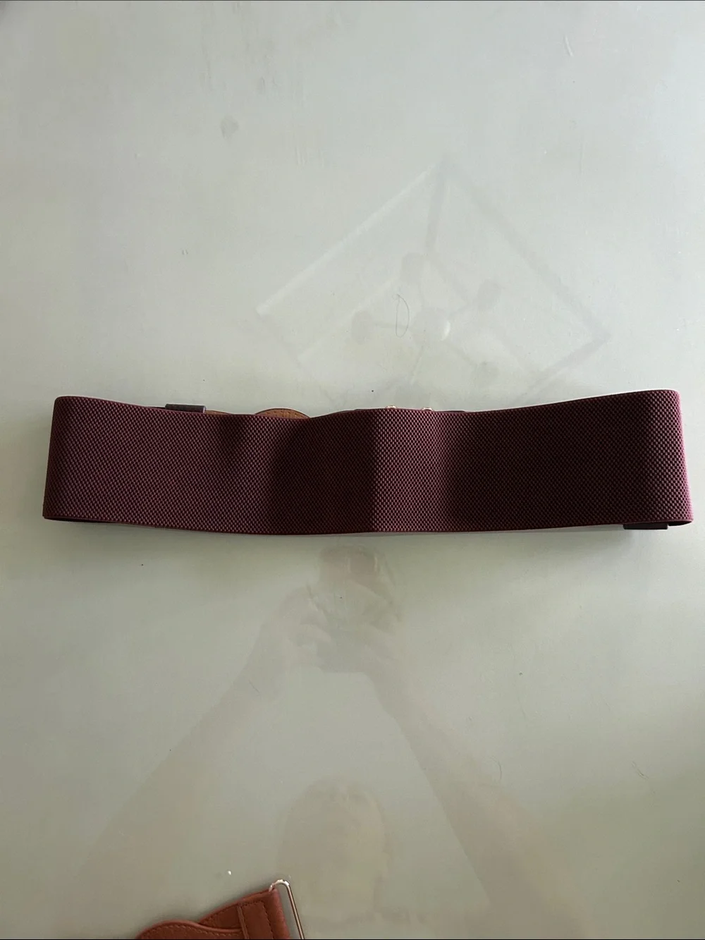 New York & Company Braided Elastic Waist Belt with Gold Center Clasp